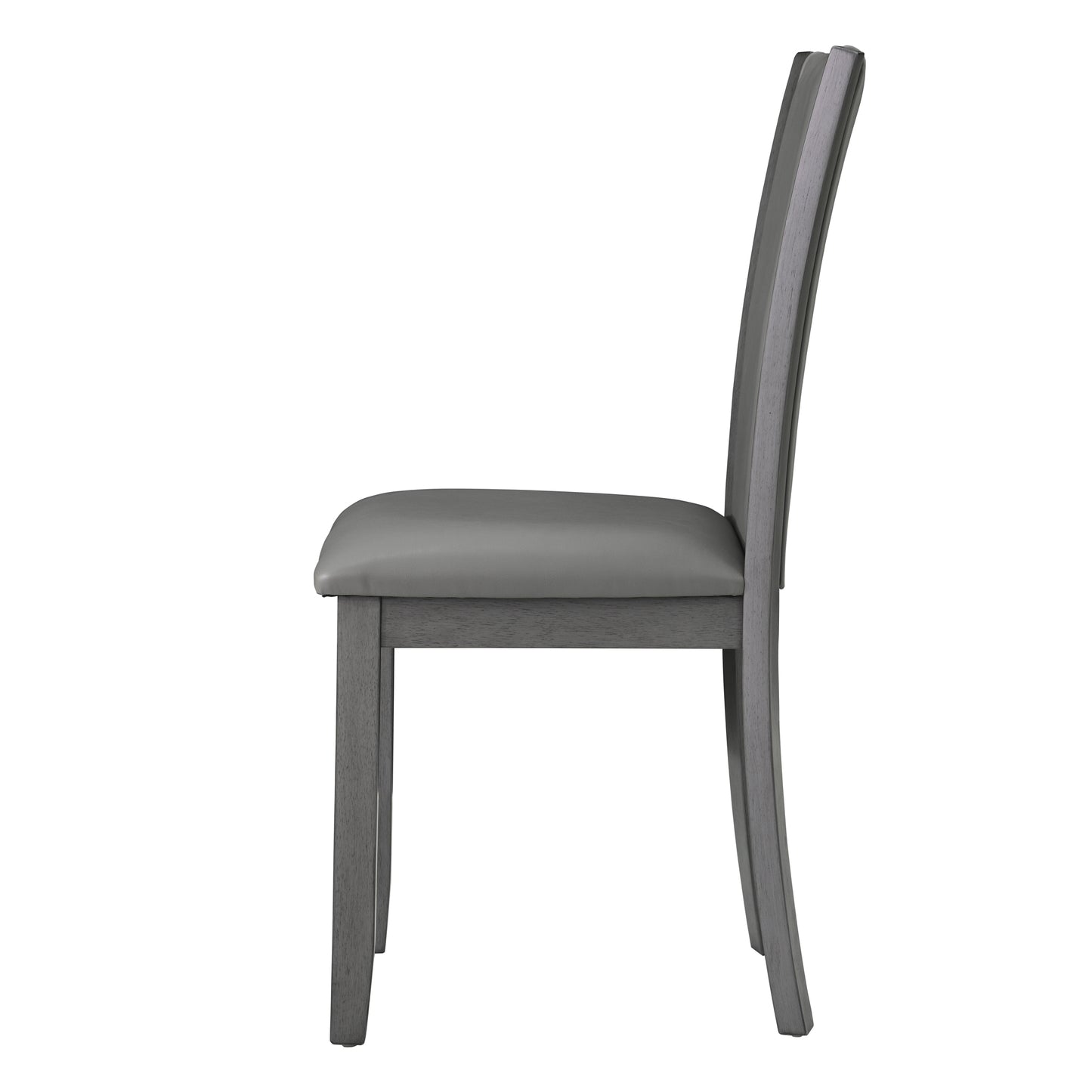 Gray Wooden Dining Chairs Set of 4 with Padded Seats