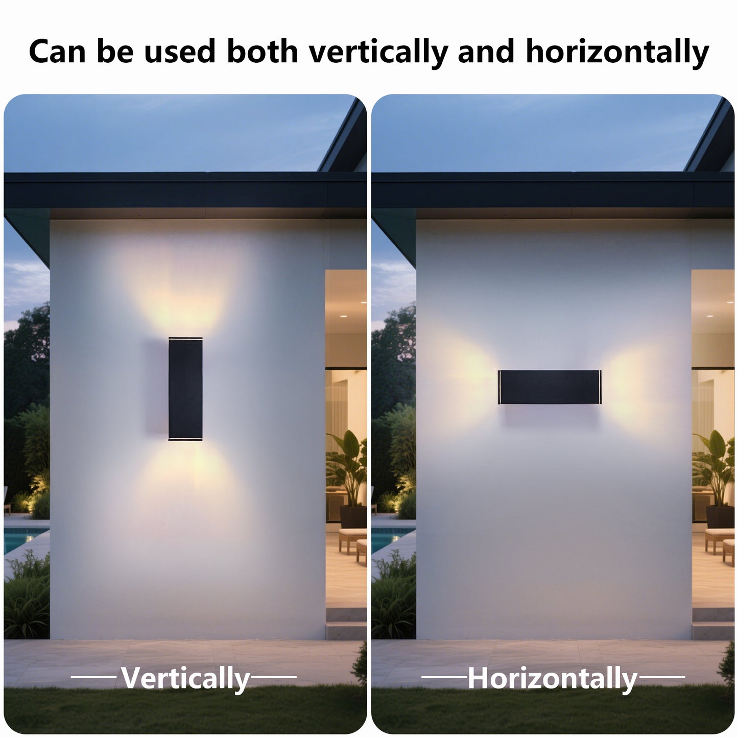 12in Modern Outdoor Wall Lights 4 Pack - Up & Down Porch Lighting Aluminum Waterproof Fixture