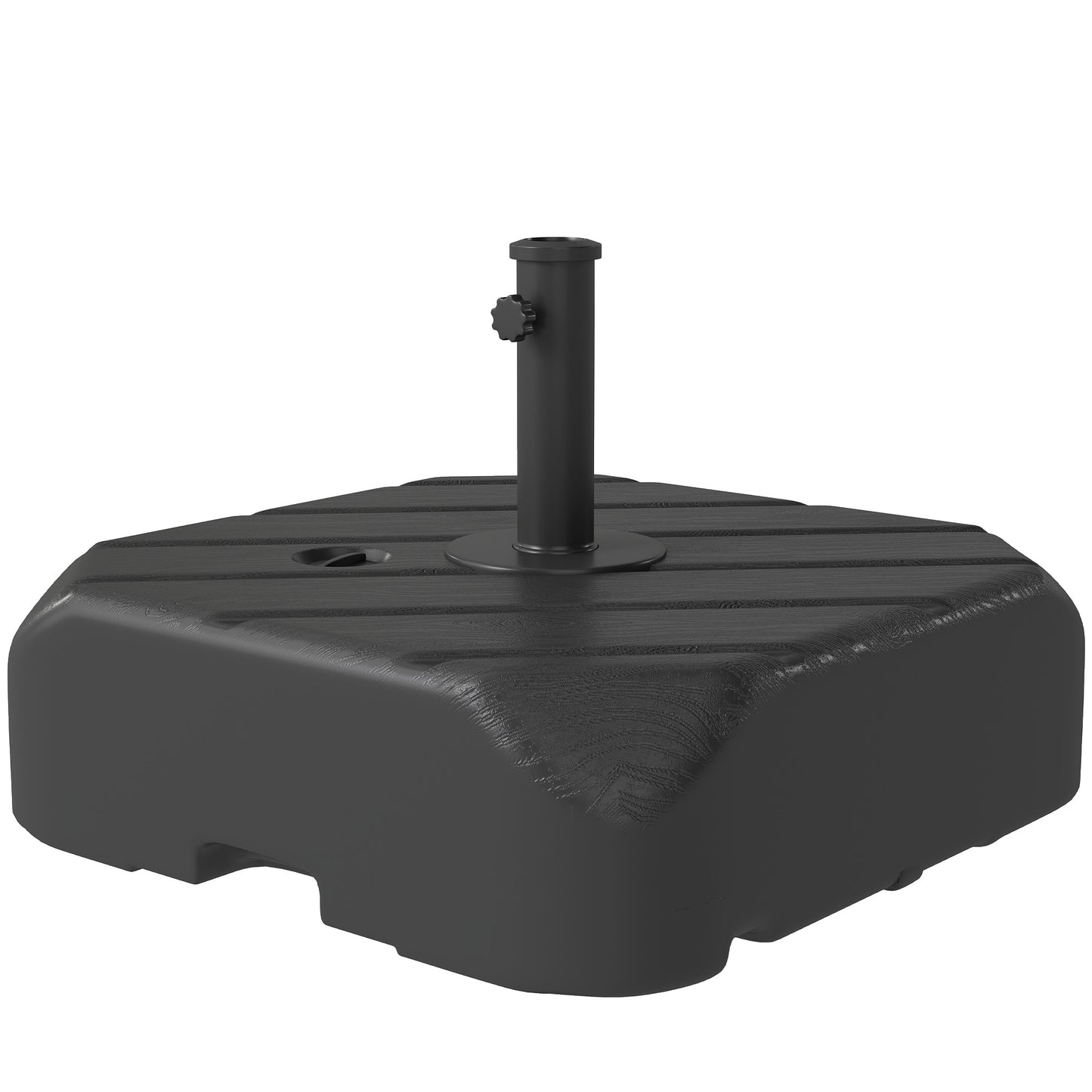 Patio Umbrella Base with Wheels and Telescopic Handle - Black