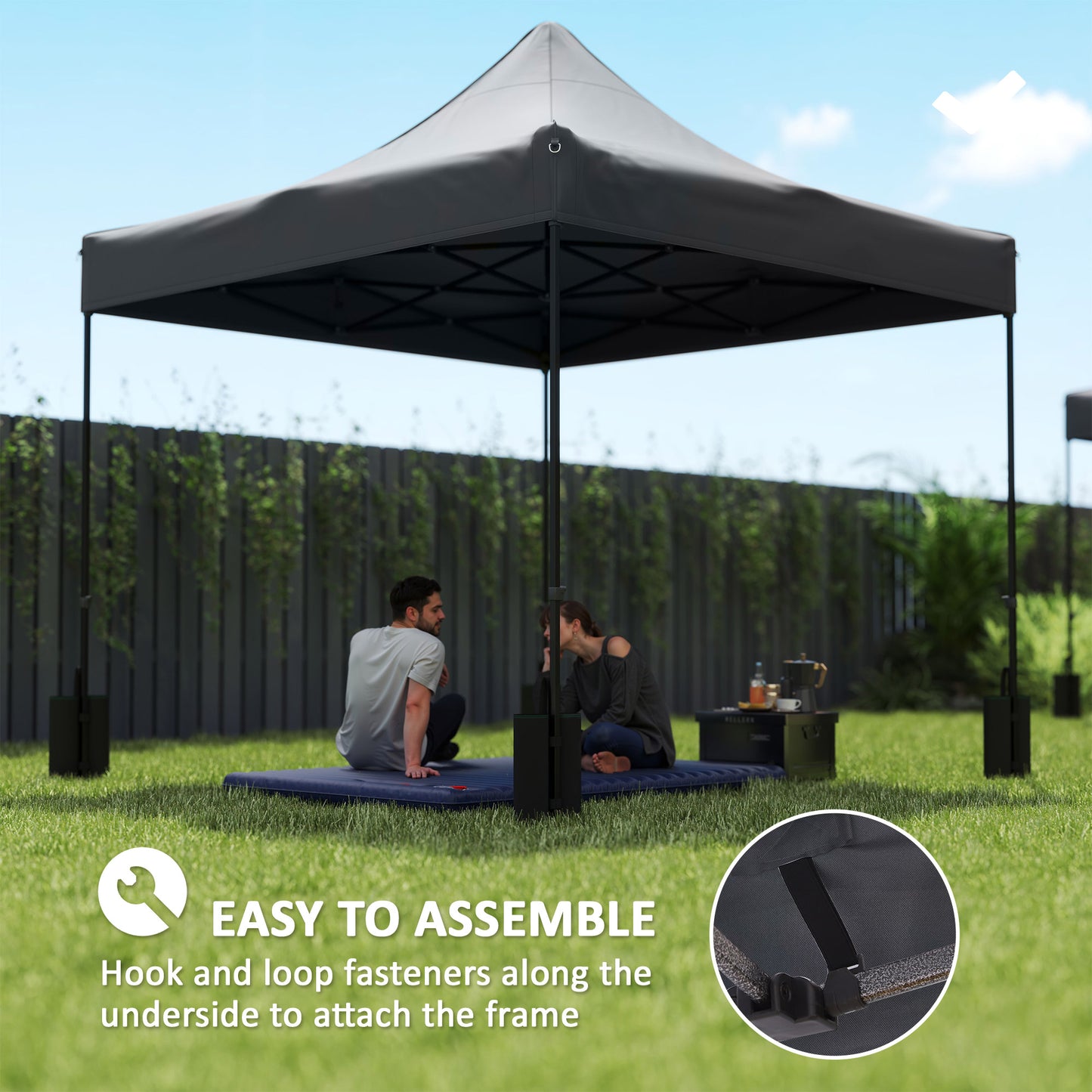 10x10 Canopy Replacement Top with 4 Sand Bags - Dark Gray