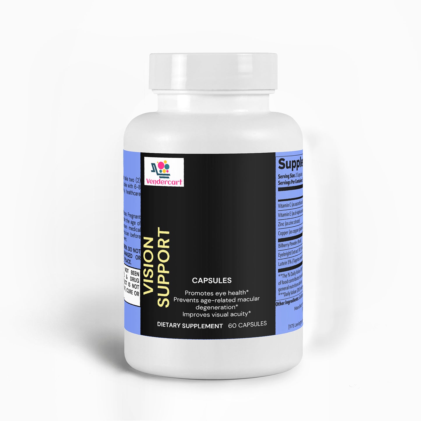 Vision Support Supplement - Eye Health Vitamins with Lutein & Bilberry