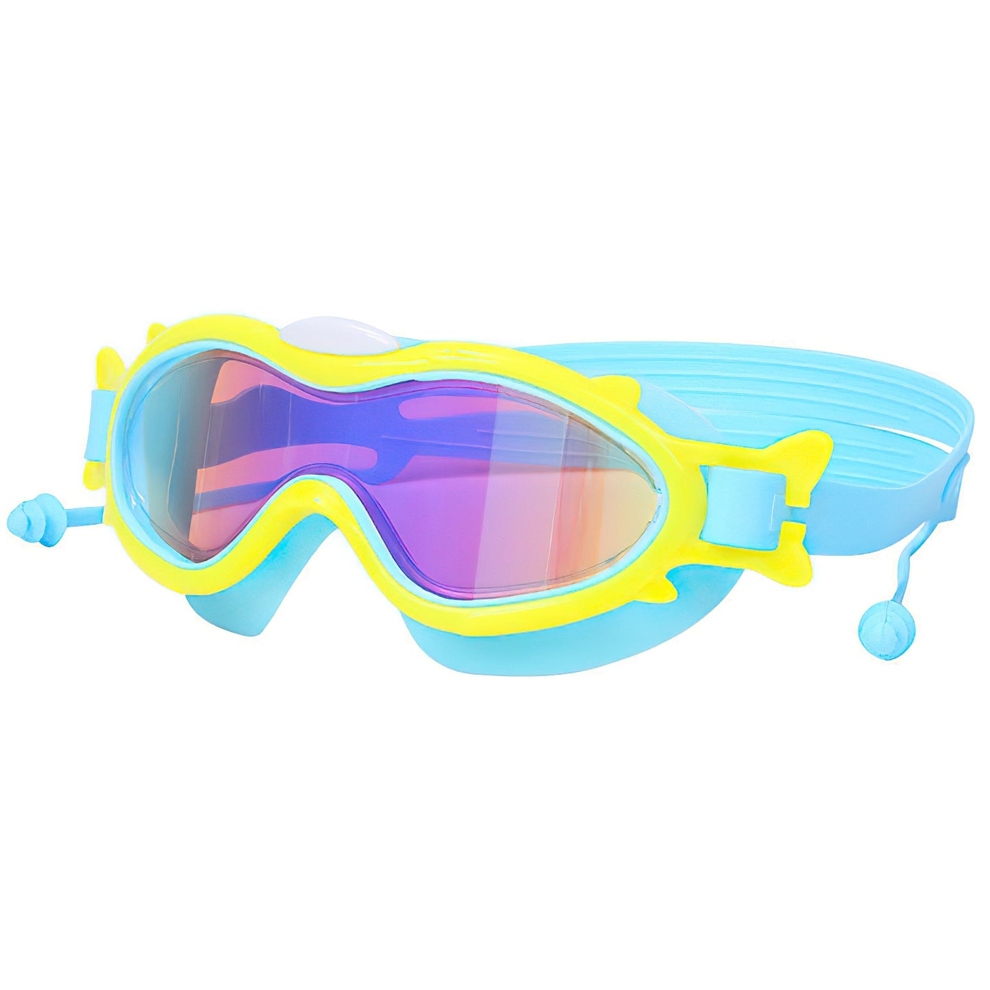 Kids Swim Goggles with Ear Plugs - UV Protection, Anti-Fog, Leak Proof