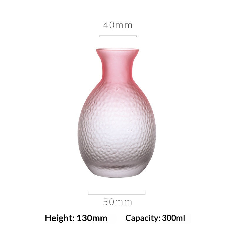 Ceramic Sake Set with Cups and Bottle - Frosted Pink Minimalist Drinkware
