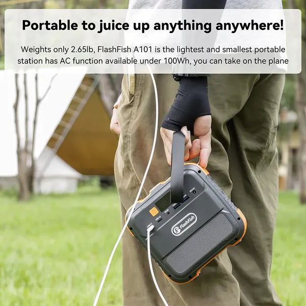 Portable Power Station 120W Solar Generator Battery Pack - 98Wh