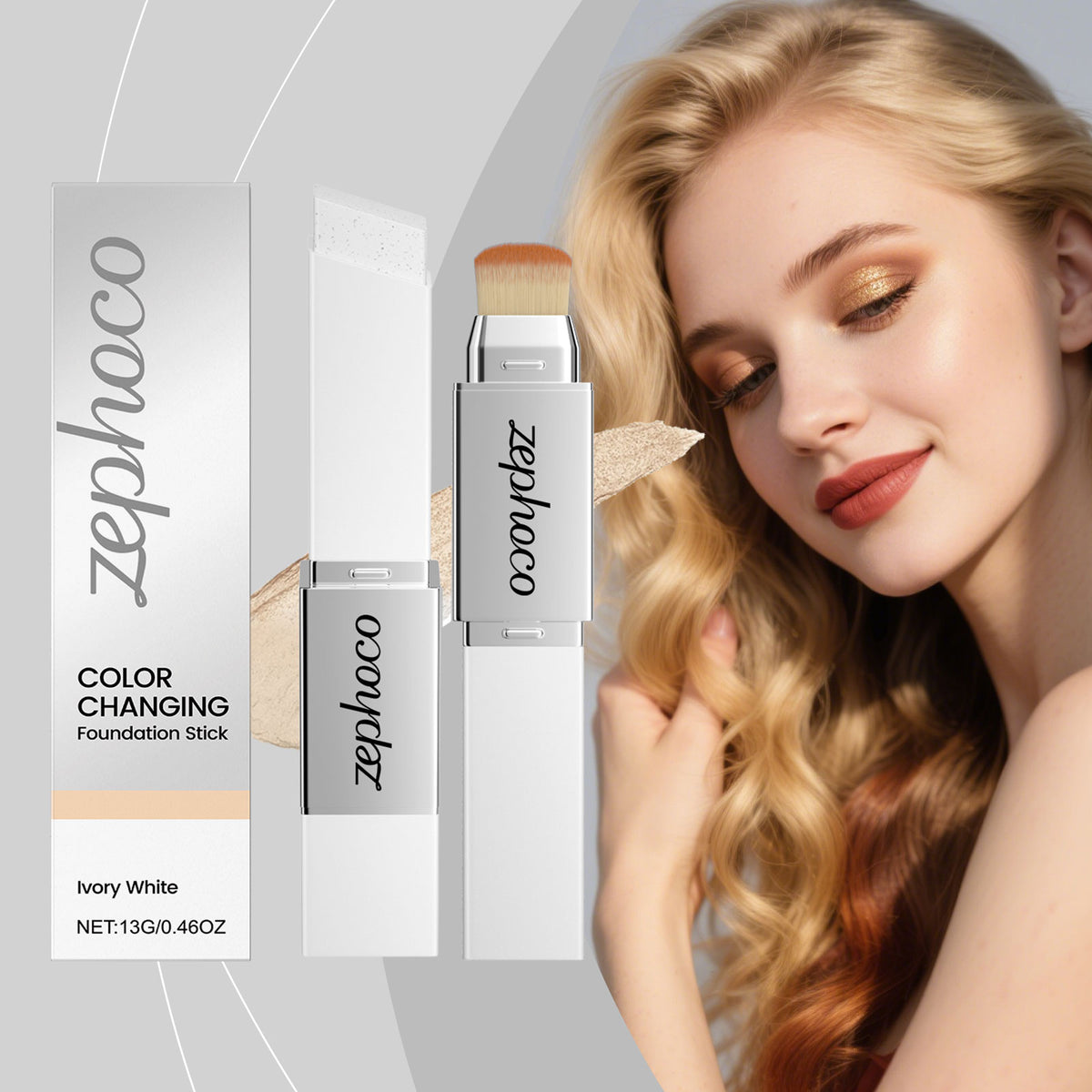 Two In One Color Changing Foundation Make-up Stick -ivory White -13g