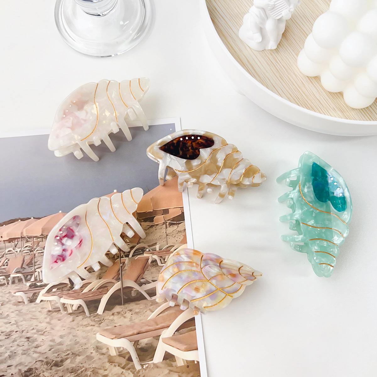 Summer Acetate Conch Hair Barrettes - Cute Hair Accessories