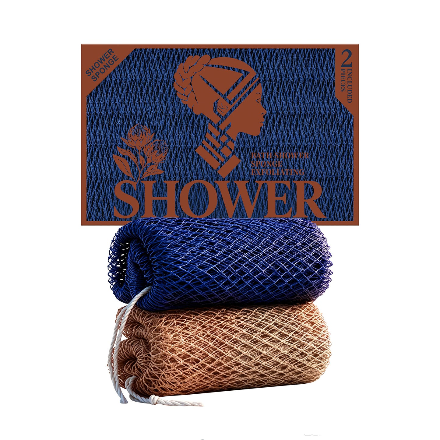 Exfoliating Mesh Bath Towel Set - 2 Pack Nylon Spa Towels