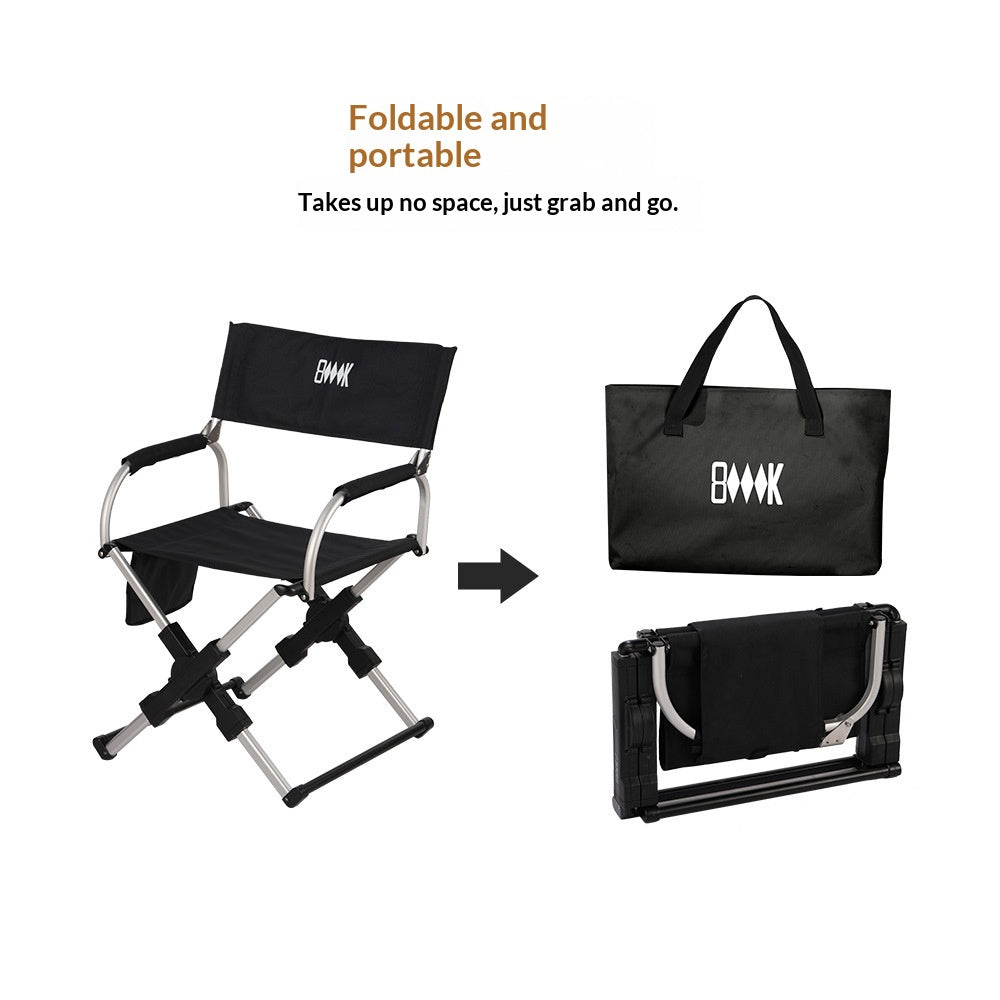 Outdoor Folding Aluminum Alloy Camping Chair with Armrest - Lightweight & Portable