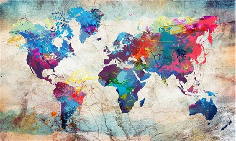 Diamond Painting Map Kit - Full Square & Round Canvas Wall Art