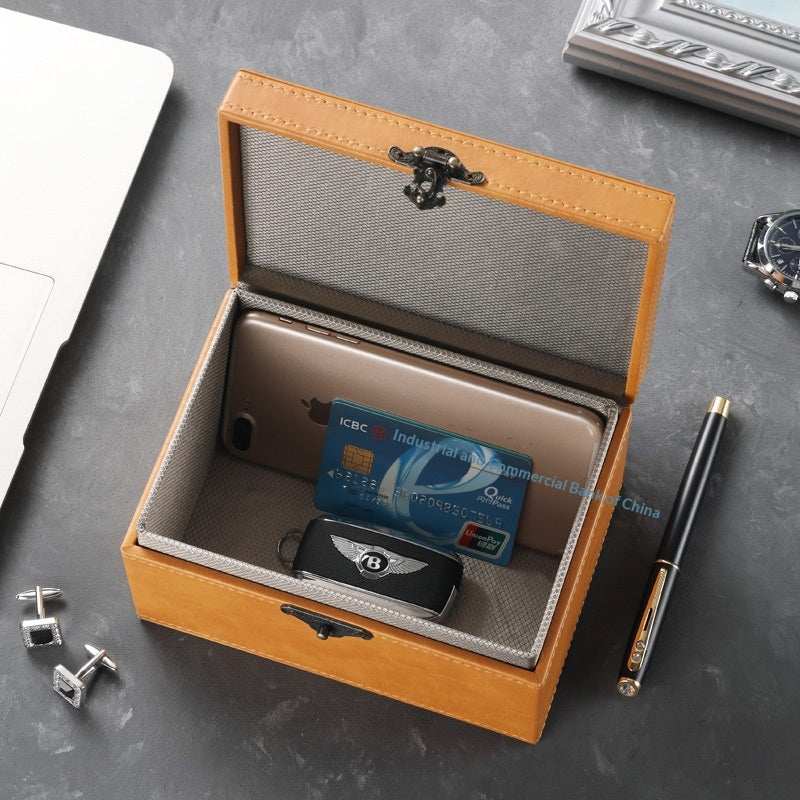 Vintage RFID Car Key Case Leather Wallet Organizer for Men & Women
