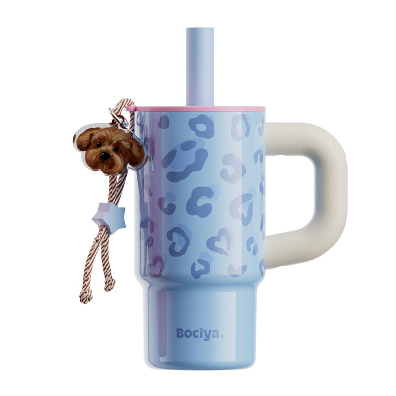 Portable Water Bottle with Straw, Thermal Insulated, 700ml - Multi Colors