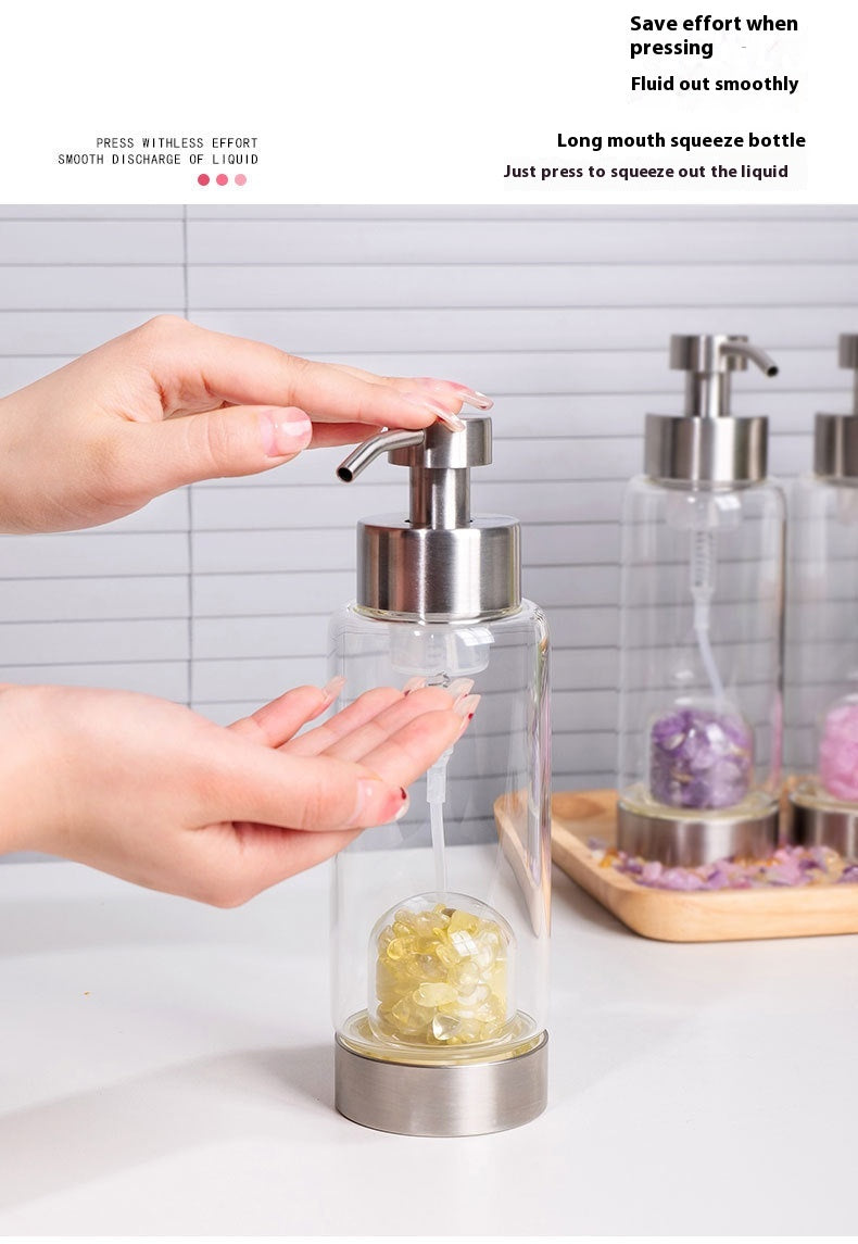 Natural Crystal Gravel Glass Bottle for Home & Garden Storage