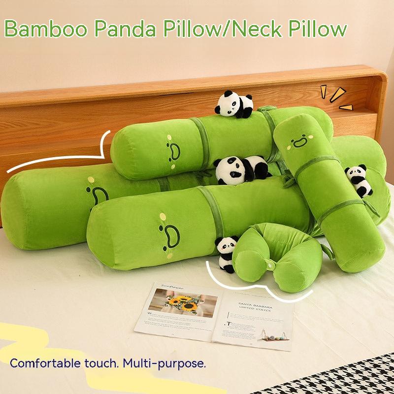 Cute Animal Bamboo Pipe Panda Pillow U-Shaped Neck Support Cushion