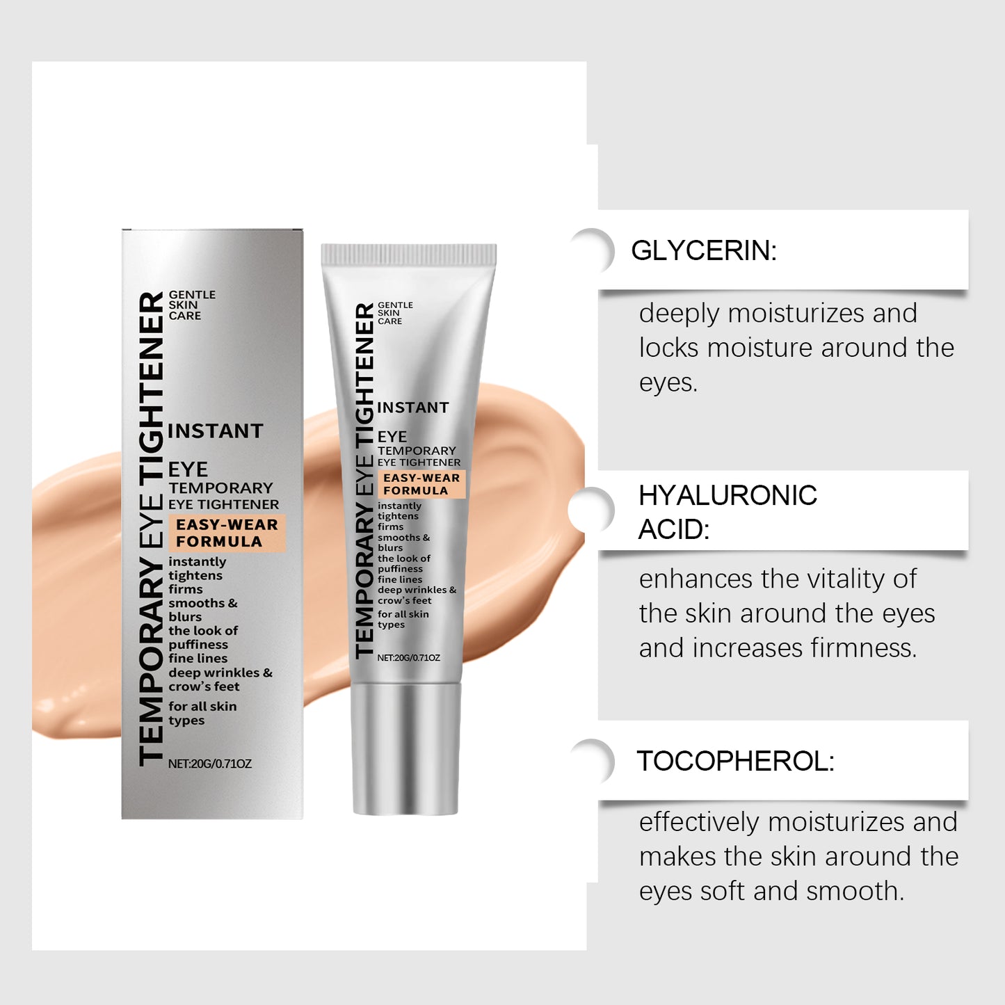 Moisturizing Eye Cream for Dark Circles and Fine Lines - Daily Eye Care