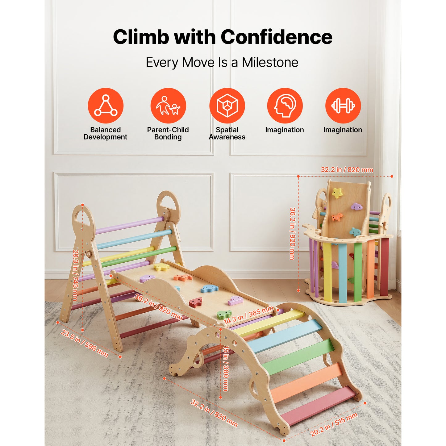 Baby Climbing Toy Set with Musical Xylophone and Ramp - 9-in-1 Indoor Toddler Play Equipment