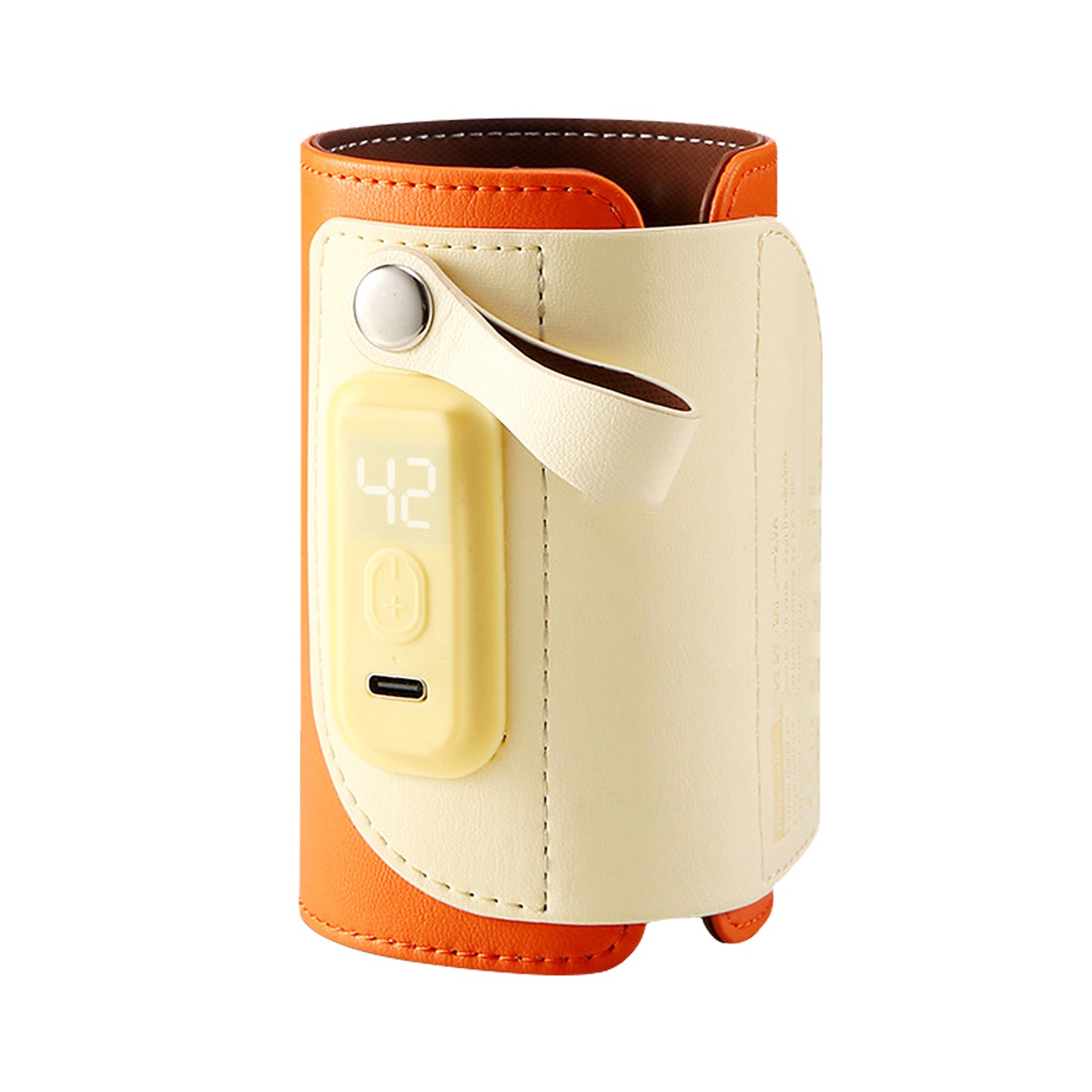 Portable Baby Milk Warmer with 5 Temperature Settings - Orange