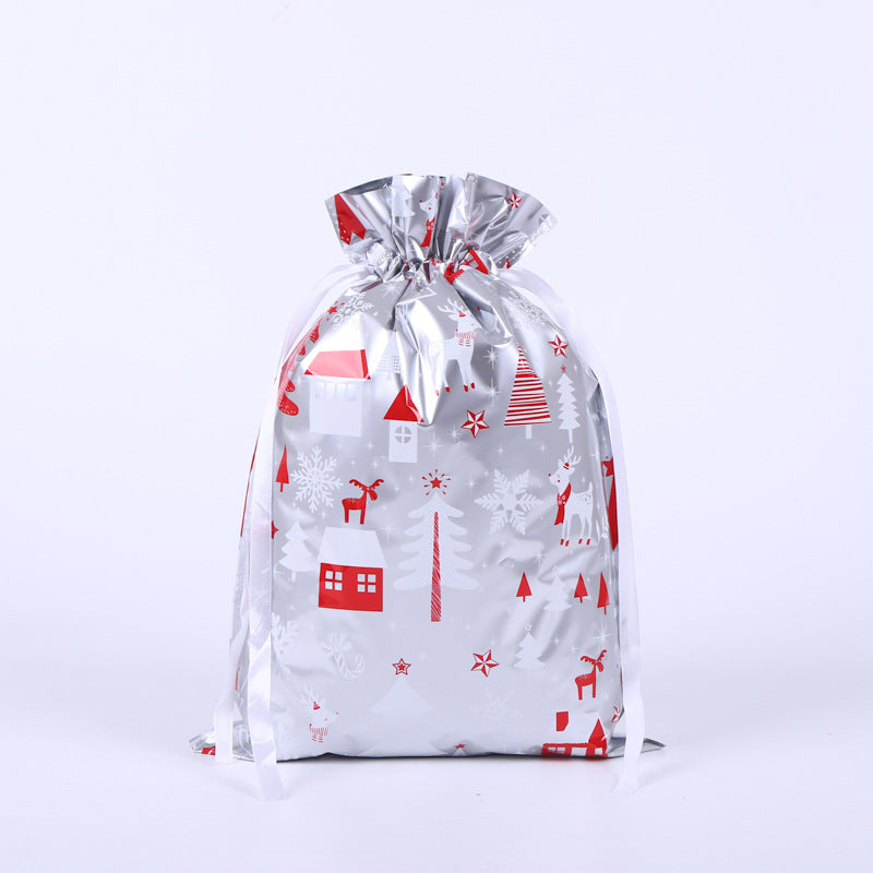 Festive Aluminum Foil Gift Bags for Christmas & New Year Party Packaging