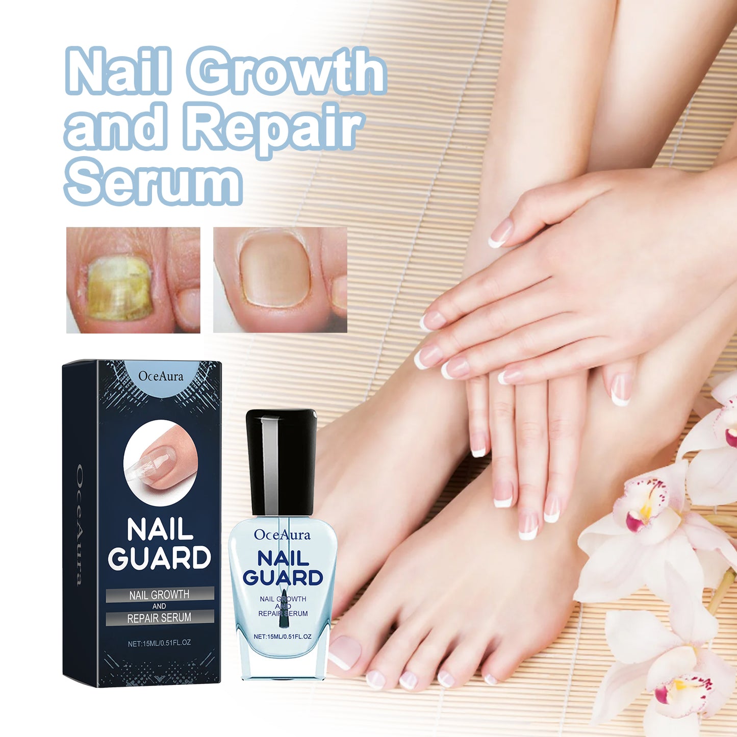 Nail Care Solution - Repair & Nourishing Treatment for Damaged Nails, 15ml