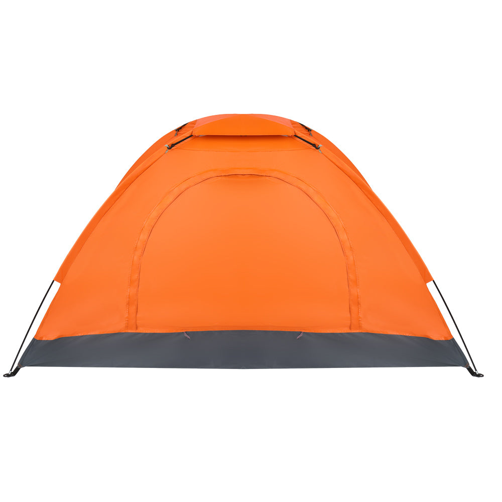 1-Person Waterproof Orange Camping Dome Tent - Quick Setup