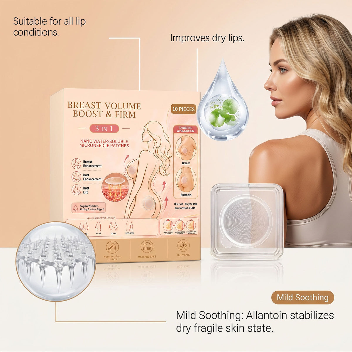Body Care Patches - 10 Pieces for Bust & Hips