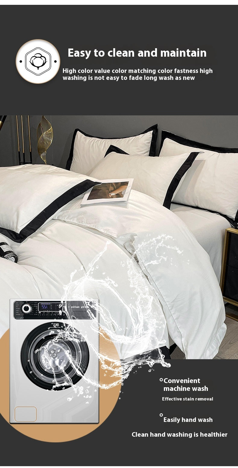 Four-Piece Velvet Bedding Set - Fitted Sheet Duvet Cover Pillowcase