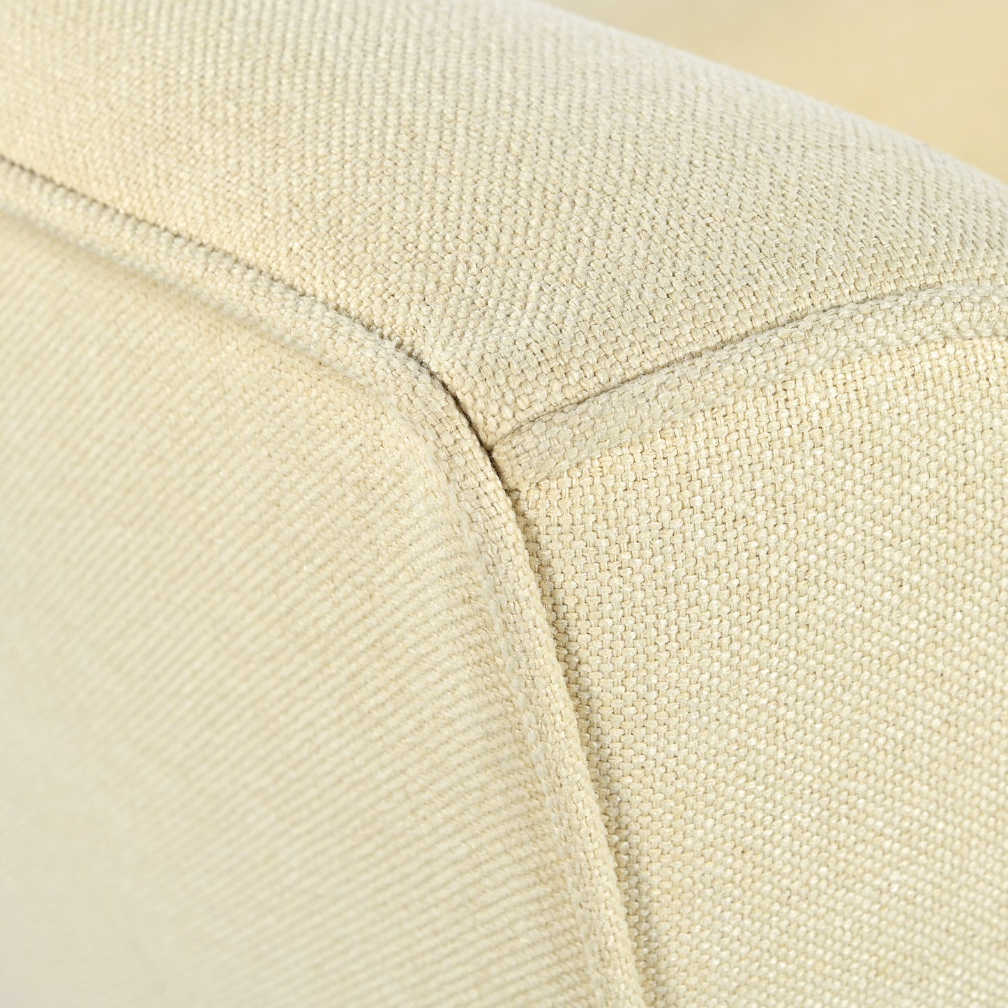 Mid-Century Modern Accent Chair - Beige Tufted Fabric Armchair