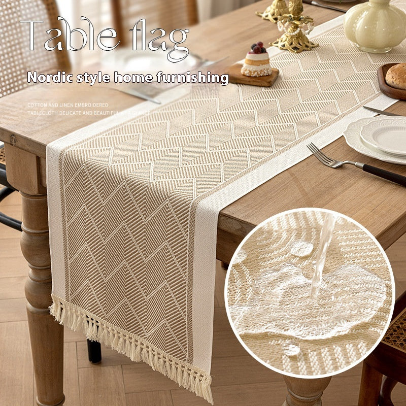 Cotton Linen Dining Tablecloth for Kitchen & Dining - Long Size