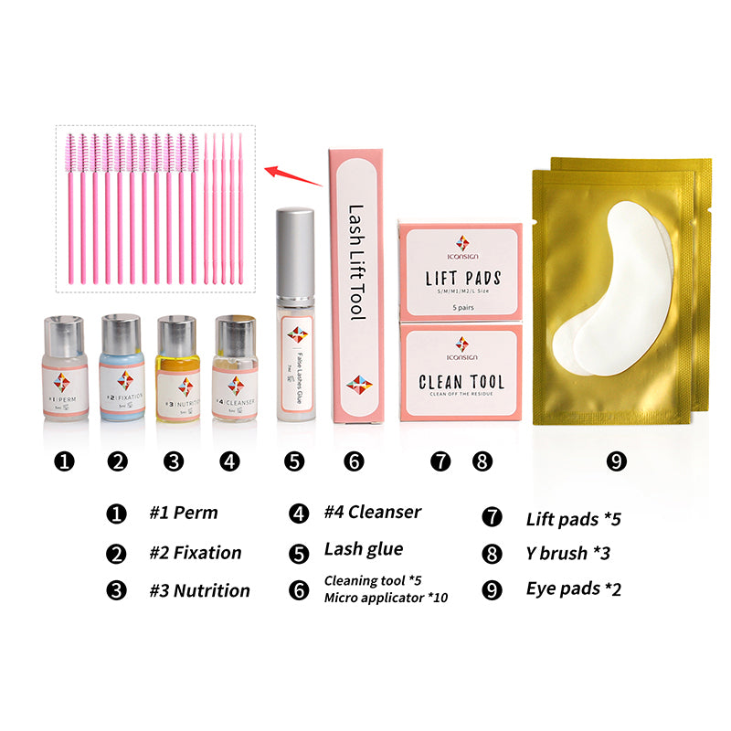 Complete 10-Piece Lash Lift Kit - Professional Eyelash Perming Set