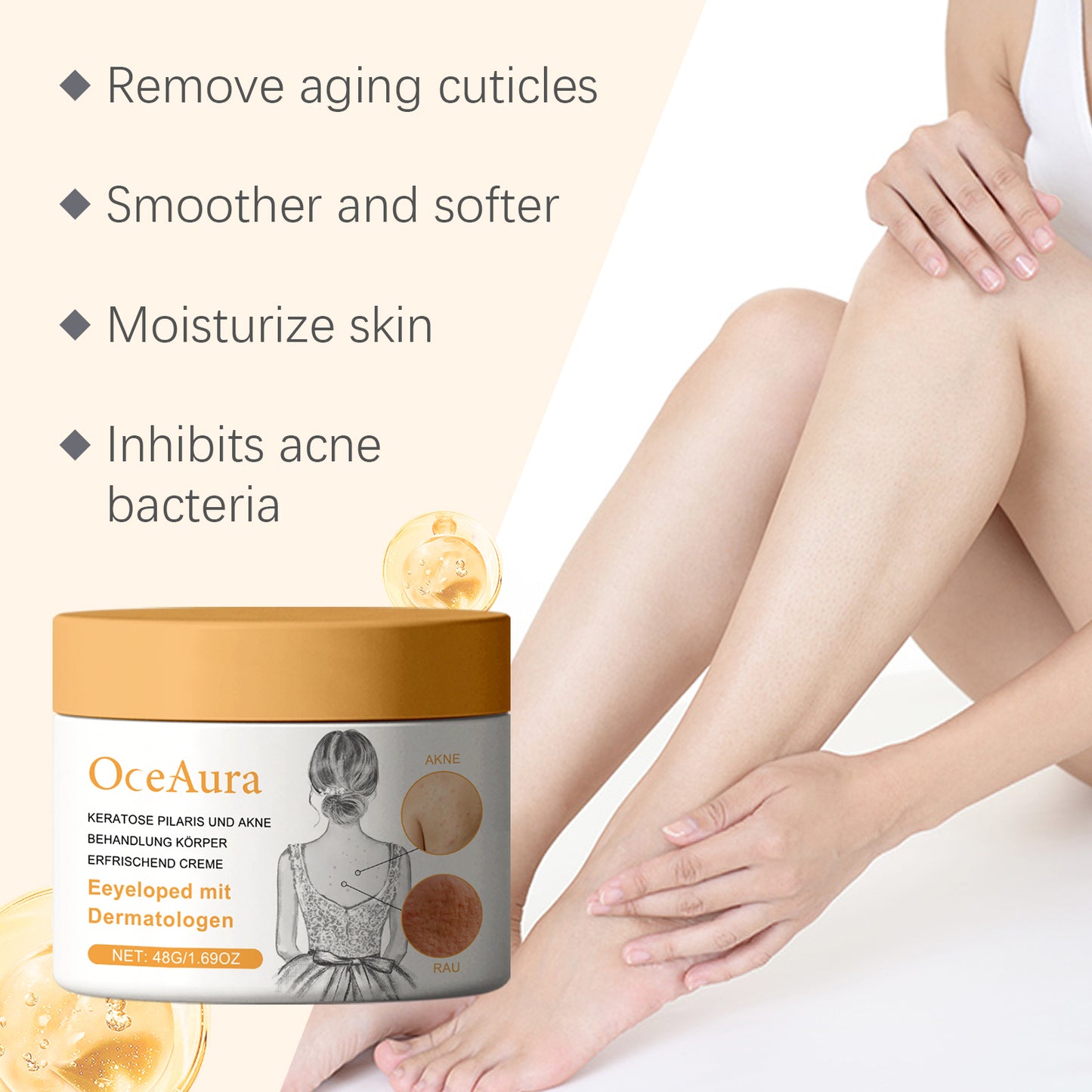 Exfoliating Skin Repair Cream with Vitamin E and Lactic Acid