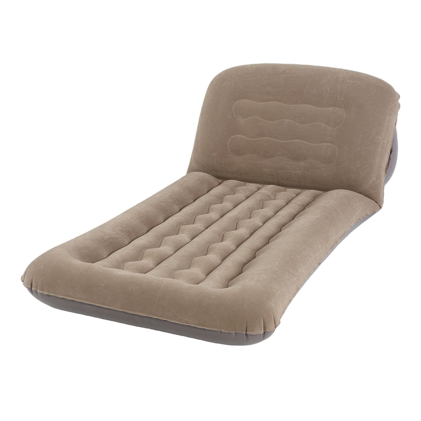 Inflatable Mattress With Adjustable Backrest Brown Portable Foldable