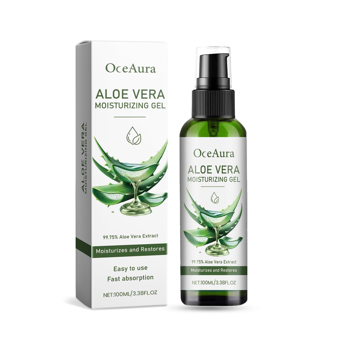 Aloe Vera Moisturizing Gel - 100ml Facial Skin Repair & Nourishing Treatment