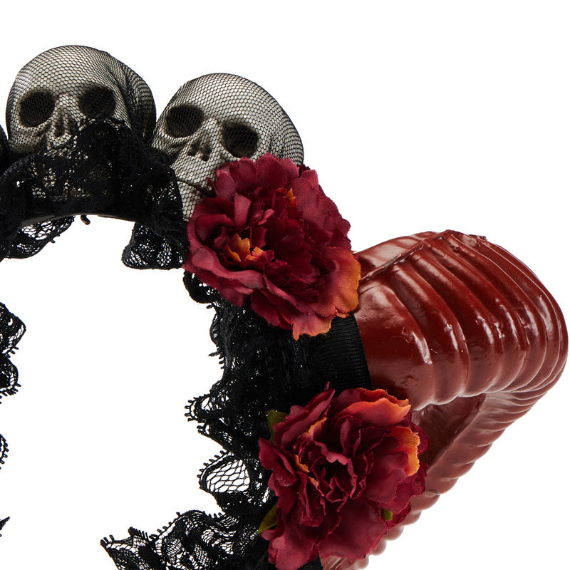 Lace Rose Headband - Black