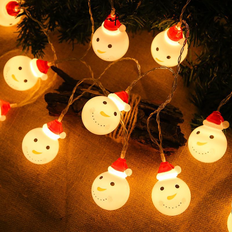 LED Christmas String Lights Decorative Holiday Light Ropes with Snowman & Santa Variants