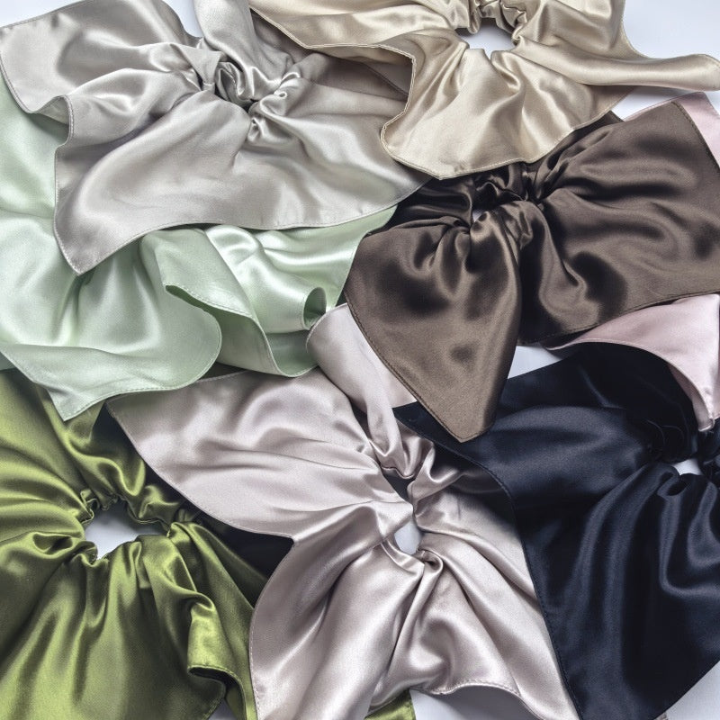 Silk Square Scarf Hair Tie - 22mm Glossy, Multiple Colors