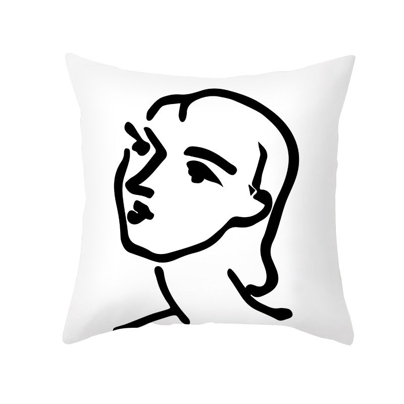 Abstract Art Cushion Cover 45x45cm - Soft Plush Nordic Style Sofa Pillowcase