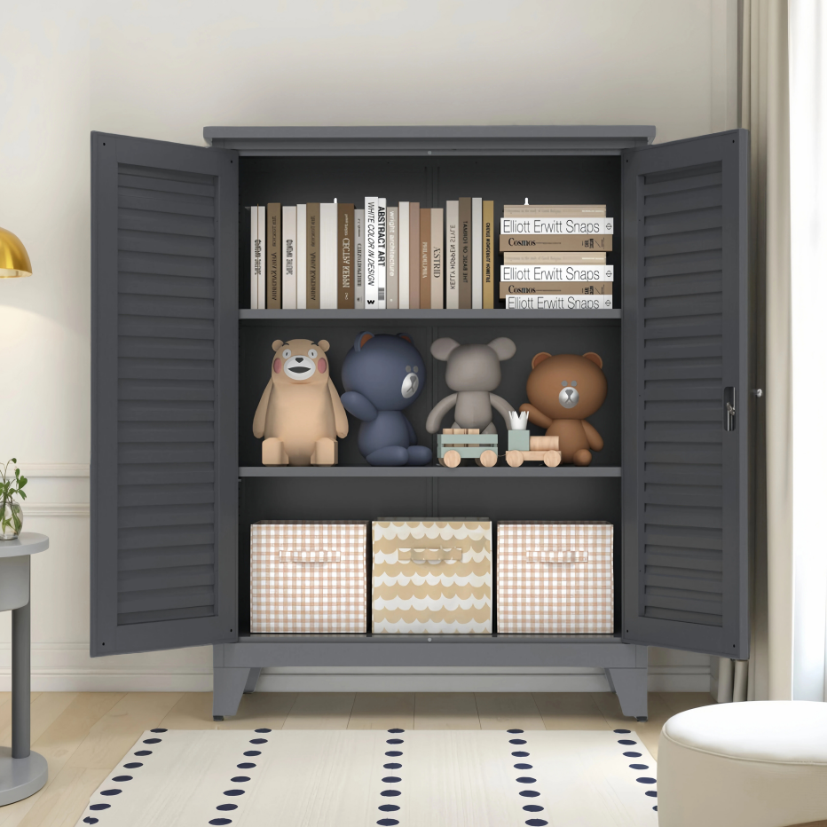 47'' Tall Metal Tool Storage Cabinet - Slate Finish