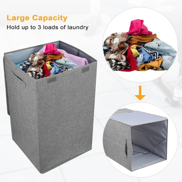 Foldable Laundry Hampers Washing Clothes Basket With Lid Handles