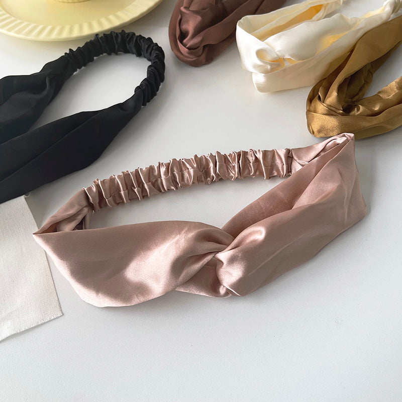 All-Match Satin Headband with Wide Side Hair Accessory - Multiple Colors