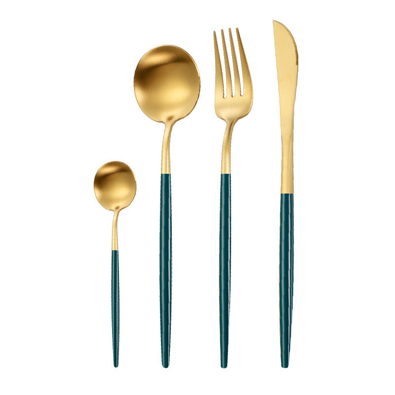 Stainless Steel Dinnerware Set - Thick Portuguese Cutlery, Silver Finish
