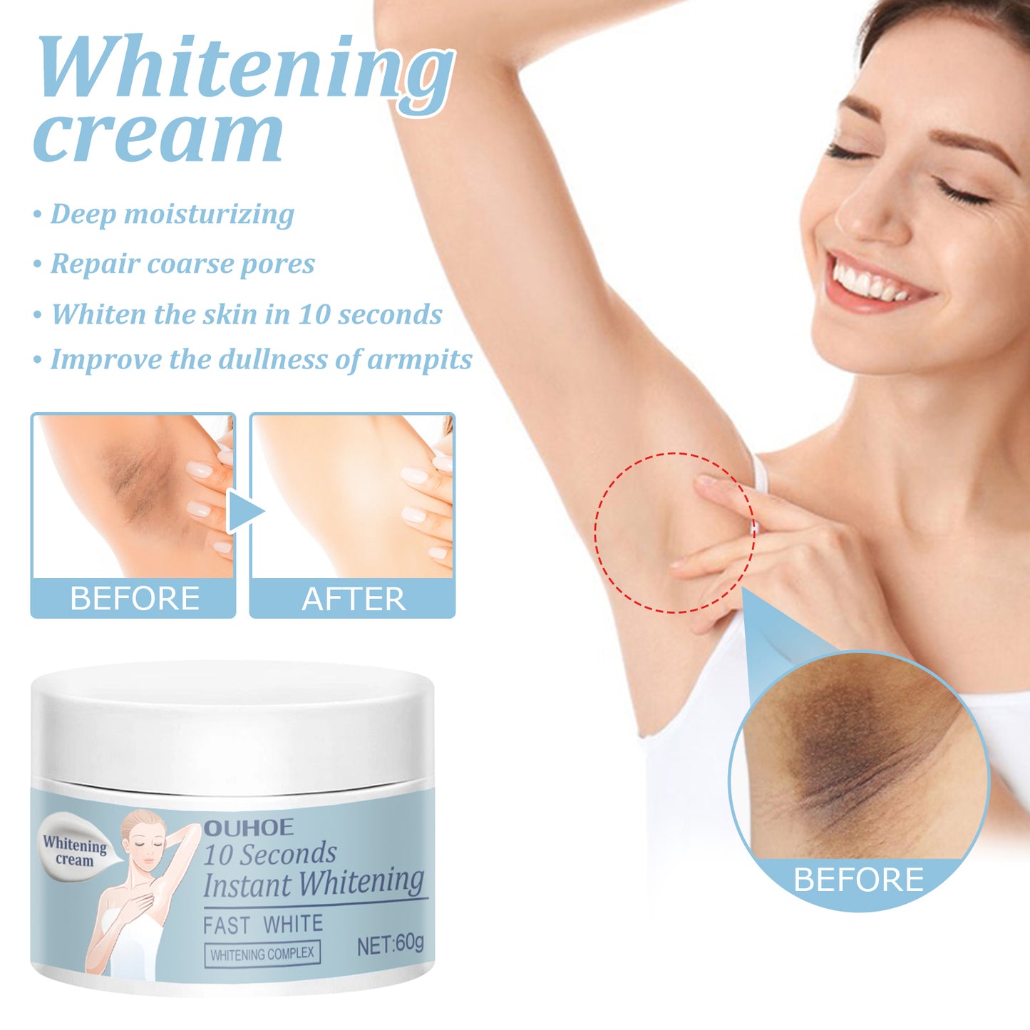 Underarm Brightening Cream - 60g Skin Whitening Body Care
