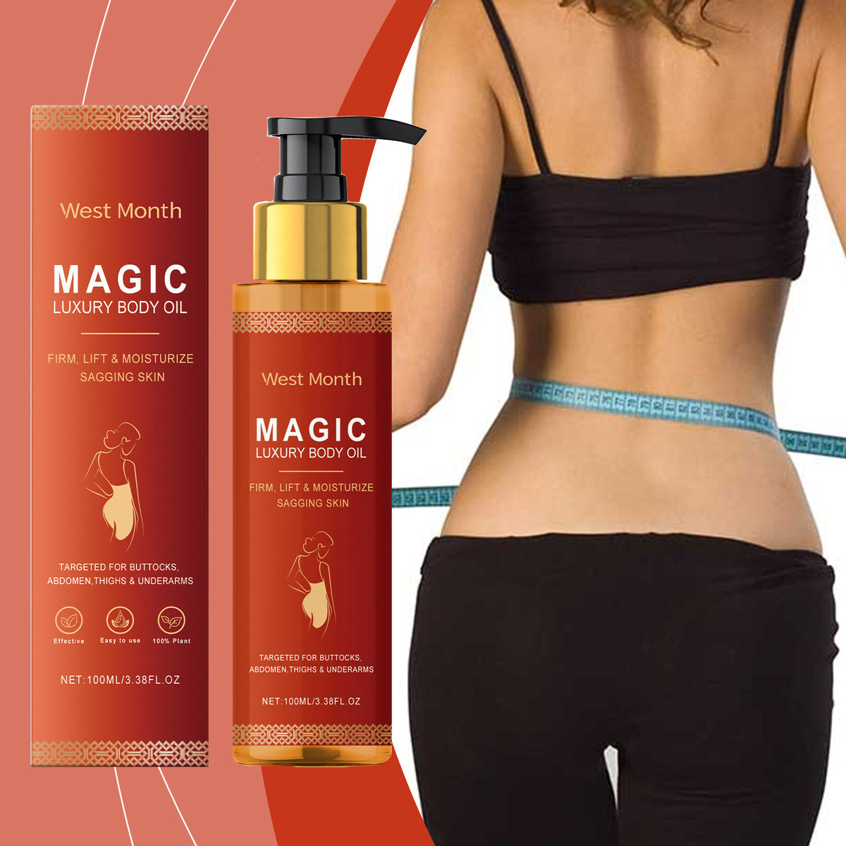 Body Firming Soothing Oil Moisturizer for Skin Tightening & Hydration - 100ml