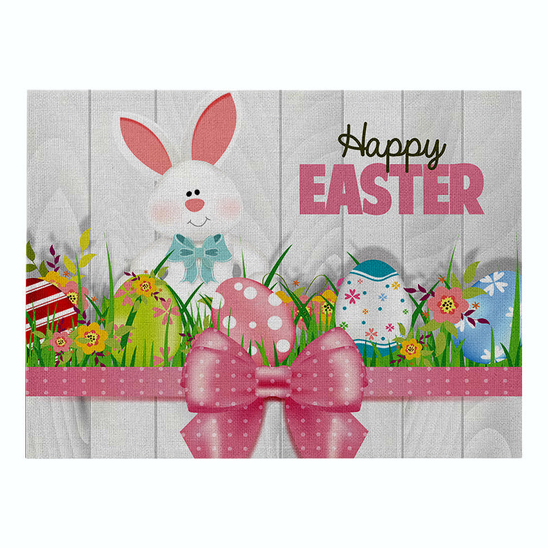 Cartoon Rabbit Kitchen Coaster Set Anti-Scalding Cotton Linen Placemat