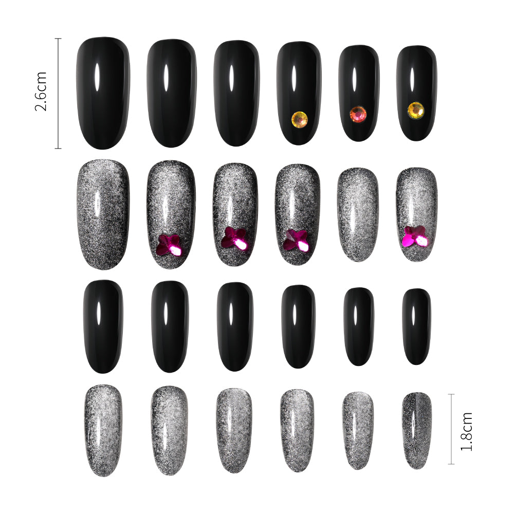Star Cat's Eye Nail Patches - 24pc Kit with Jelly Glue