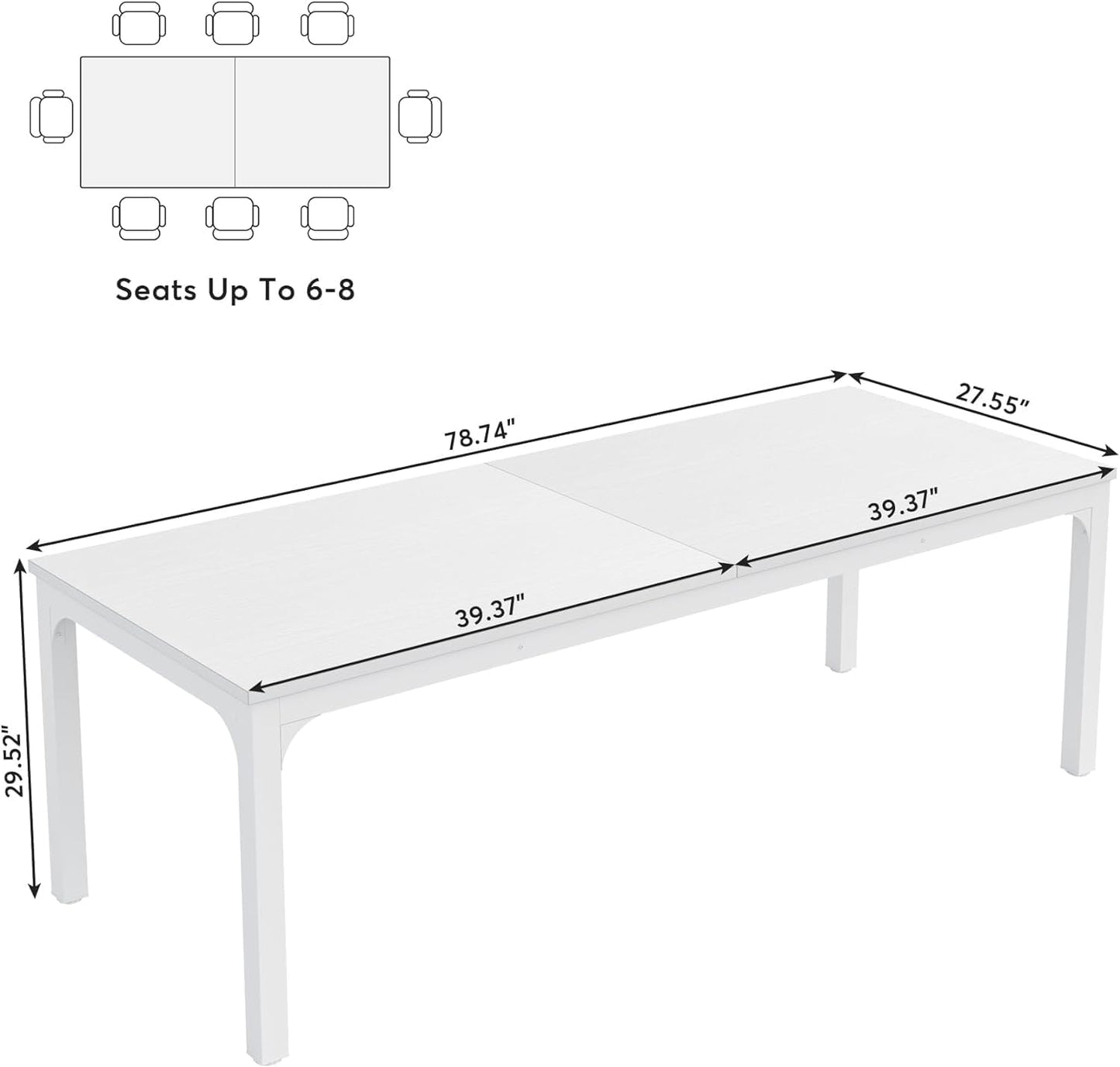 Dual Workspace Desk - Rectangle Computer Desk for Home Office