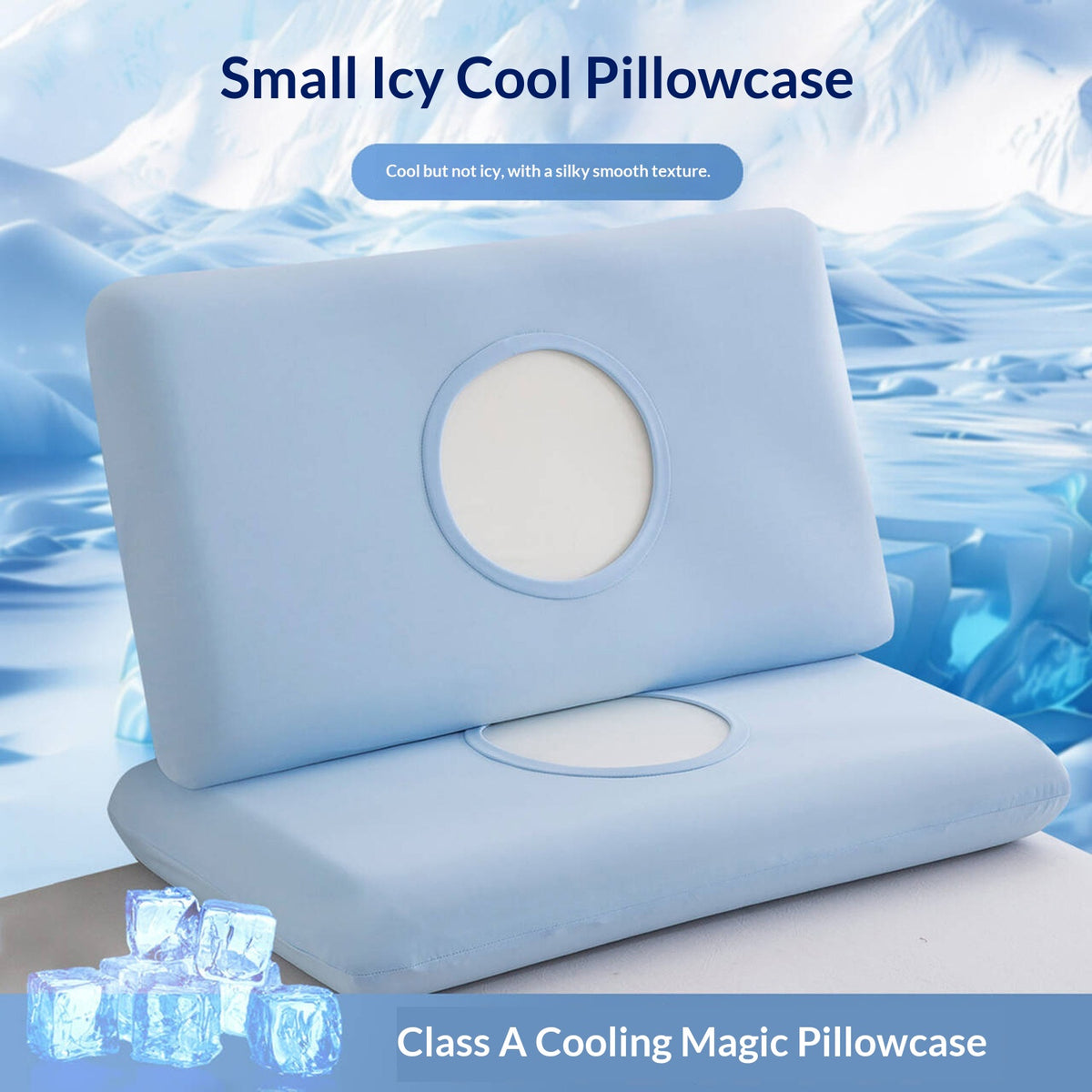 Summer Memory Foam Pillow Covers Ice-Cold Cooling Cushion Protectors