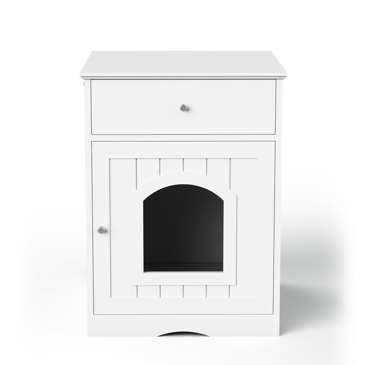 Wooden Pet House with Drawers Fence for Cats and Small Pets