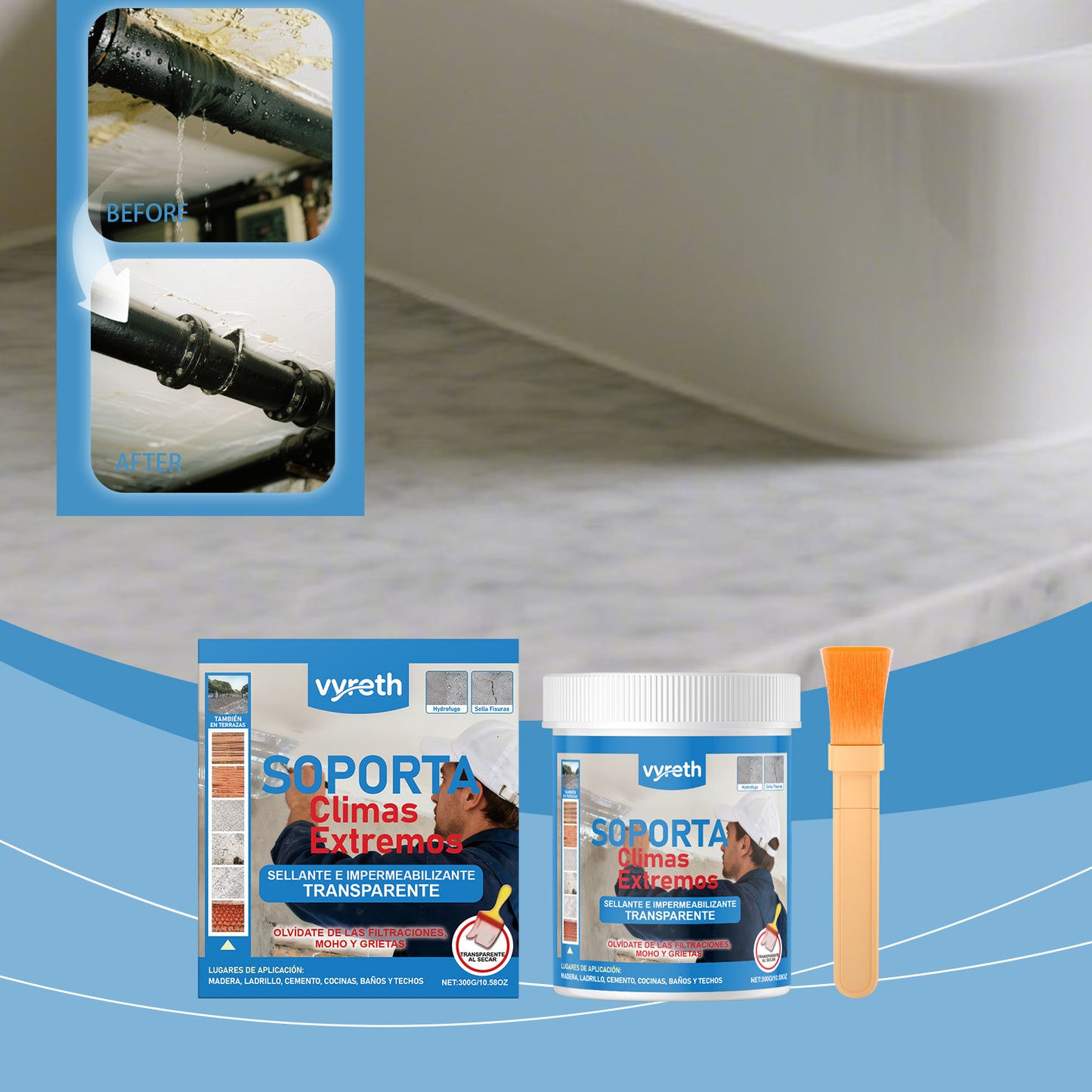 Waterproof Sealing Adhesive 300g for Kitchen Storage - Clear