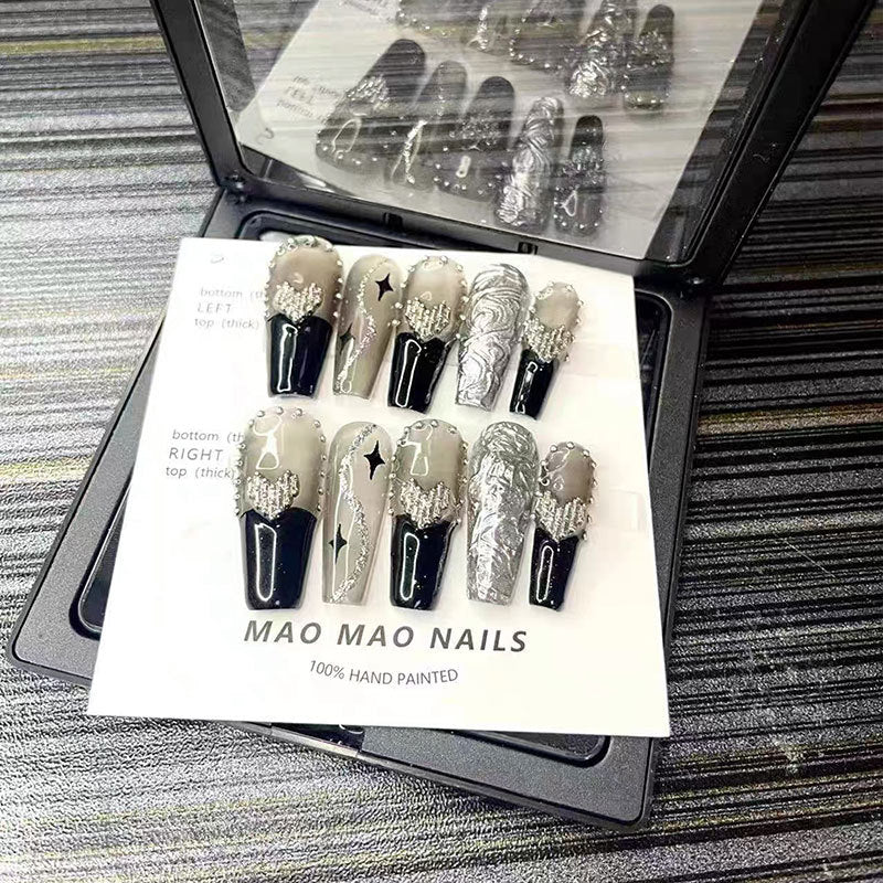 Black Heart Nail Patches - 10 Piece Wearable Set