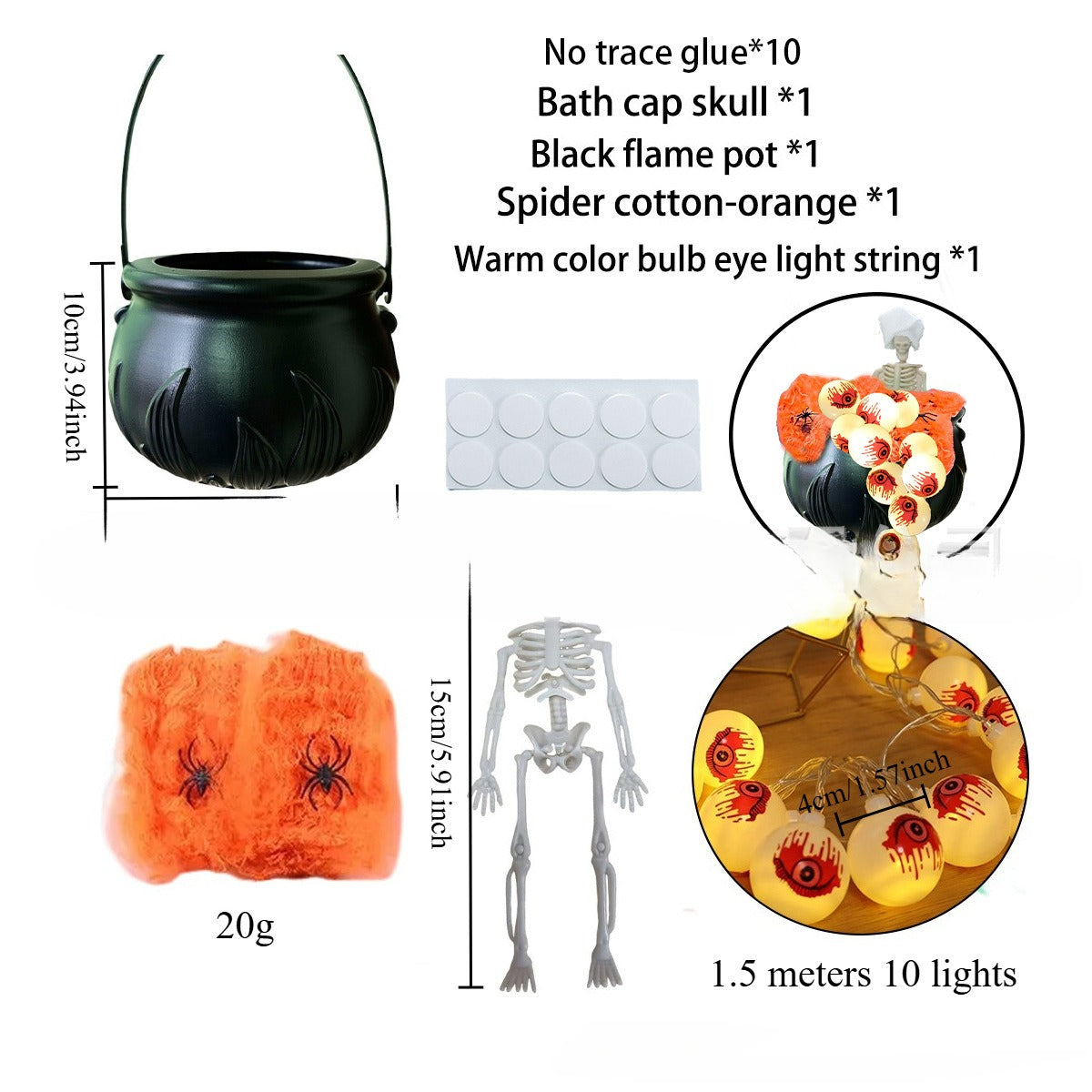 Halloween Evil Bubble Skull Pot Decoration - Festive Garden & Party Decor