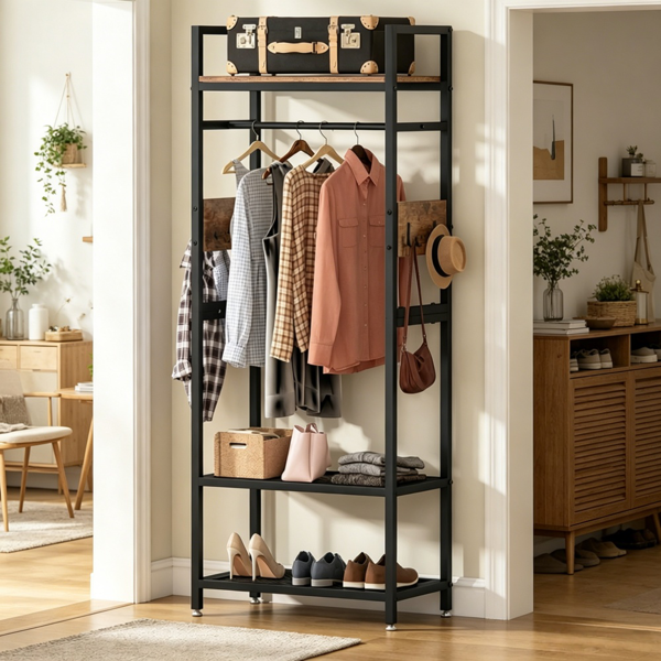 Versatile Portable Coat Rack - Multi-Functional Clothing Storage
